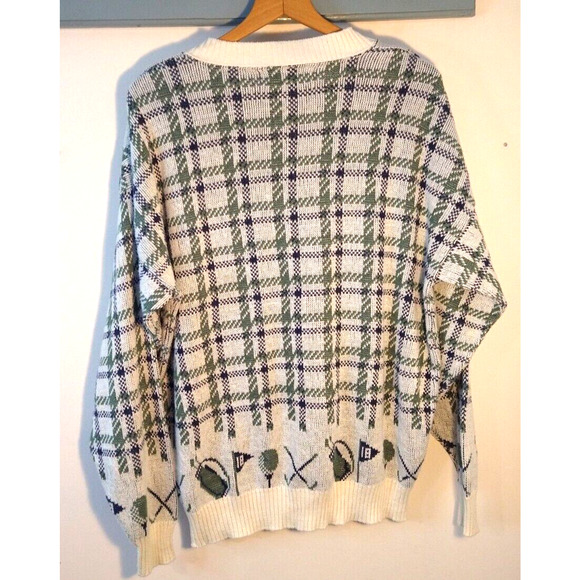 Waterfront Workshop Men’s Sweater – Beige, Size L – Golf Club & Bag Design - Picture 2 of 7